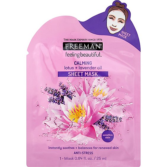 Feeling Beautiful Calming Lotus Lavender Oil Sheet Mask - .84 Fl. Oz.
