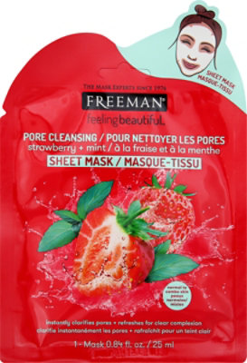 Feeling Beautiful Pore Cleansing Strawberry Mint Sheet Mask - .84 Fl. Oz. - Image 2
