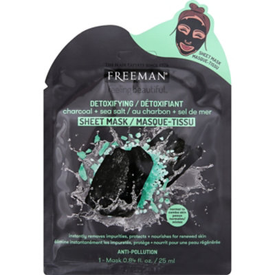 Feeling Beautiful Detoxifying Charcoal Sea Salt Sheet Mask - .84 Fl. Oz.