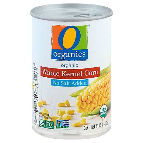 O Organics Corn Whole Kernel No Salt Added - 15.00 Oz
