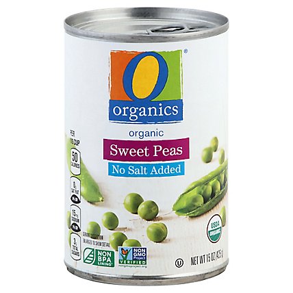 O Organics Sweet Peas No Salt Added - 15 Oz - Image 1