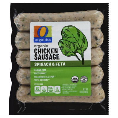 O Organics Organic Sausage Chicken Spinach & Feta Vacuum Packed - 12 Oz ...