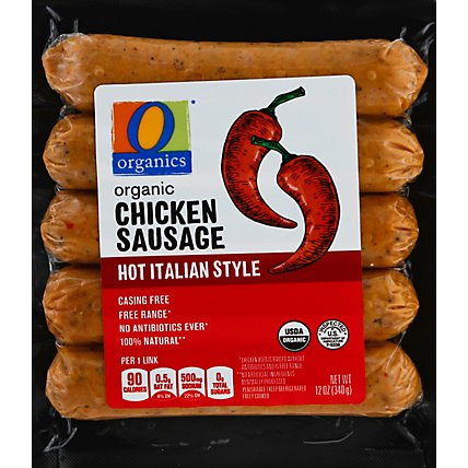 O Organics Organic Sausage Chicken Hot Italian Vacuum Packed - 12 Oz - Image 2