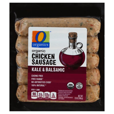 O Organics Organic Sausage Chicken Kale & Balsamic Vacuum Packed - 12 Oz