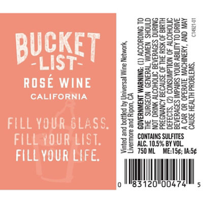 Bucket List Rose Wine - 750 Ml - Image 2