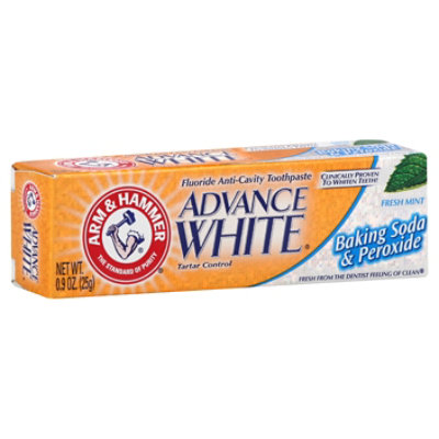 ARM & HAMMER Advance White Toothpaste Fluoride Anti Cavity Tartar Control Fresh Mint Box - 0.9 Oz