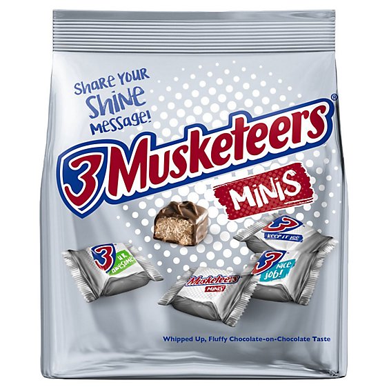 3 Musketeers Minis Size Chocolate Candy Bars Bag 8.4 Oz