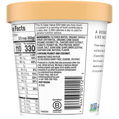 So Delicious Frozen Mousse Peanut Butter Swirl 1 Pint - 473 Ml - Image 6