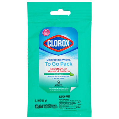 Clorox Disinfecting Wipes Fresh Scent To Go Pack Wrapper - 9 Count