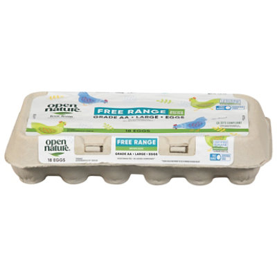 Open Nature Eggs Brown Free Range Large - 18 Count