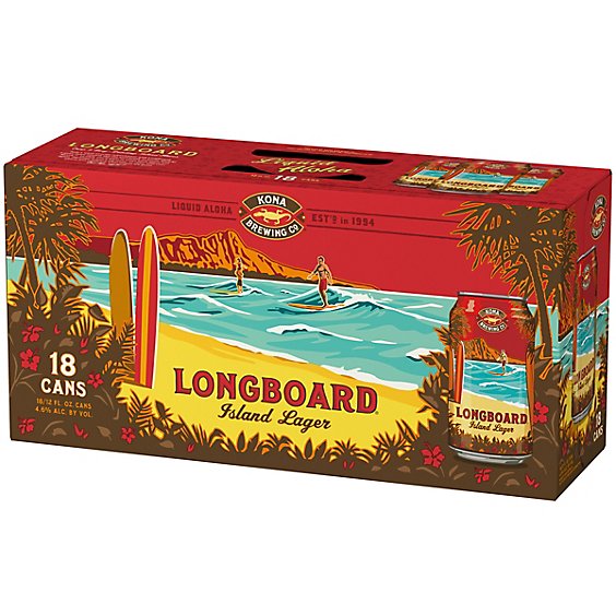 Kona Longboard Island Lager Beer Cans - 18-12 Fl. Oz.