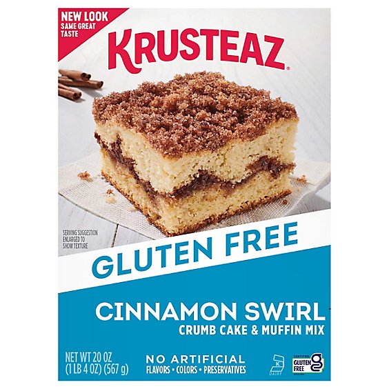 Krusteaz Gluten Free Cinnamon Swirl Crumb Cake & Muffin Mix - 20 Oz