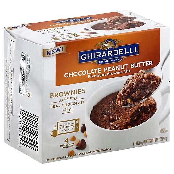 Ghirardelli Chocolate Brownie Mix Premium Chocolate Peanut Butter Box - 9.2 Oz