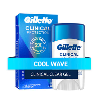 Gillette Clinical Protection Antiperspirant Deodorant for Men Clear Gel Cool Wave - 2.6 Oz - Image 1