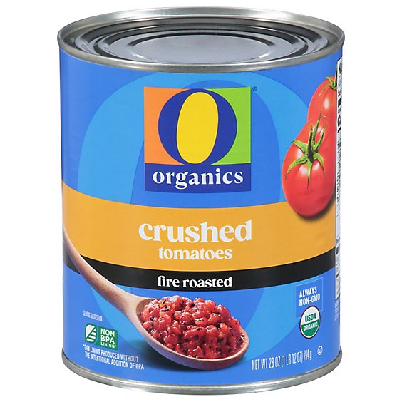 O Organics Organic Tomatoes Crushed Fire Roasted In Tomato Puree - 28 Oz
