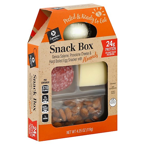 Signature Cafe Snack Box Salame Cheese Egg Almonds - 4.25 Oz