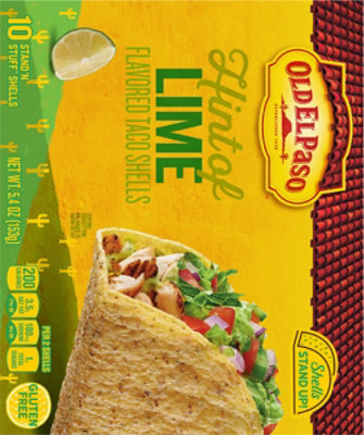 Old El Paso Stand N Stuff Taco Shells Crunchy White Corn With A Hint Of Lime 10 Count - 5.4 Oz - Image 5