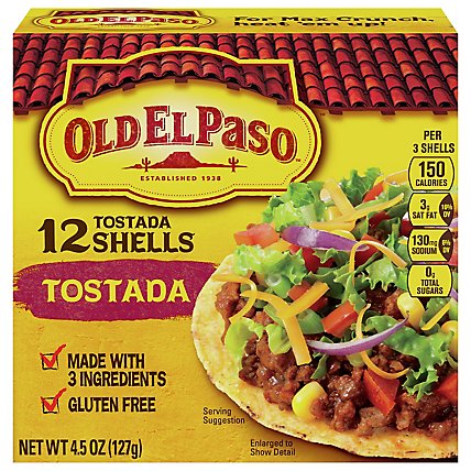Old El Paso Taco Shells Tostada Box 12 Count - 4.5 Oz - Image 2