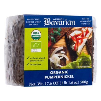 Genuine Bavarian Bread Organic Pumpernickel Wrapper - 17.6 Oz - Image 1