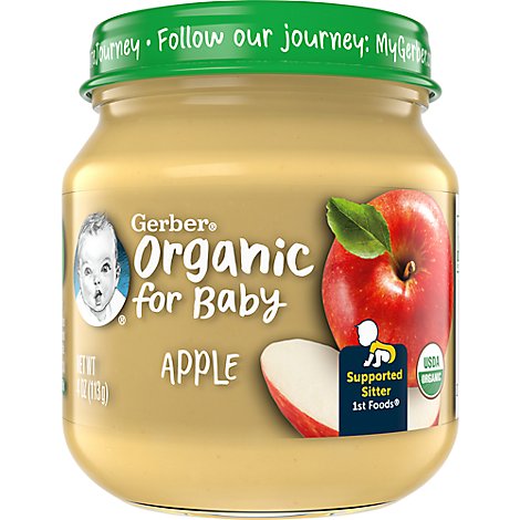 Gerber 1st Foods Organic Apple Baby Food Jar - 4 Oz
