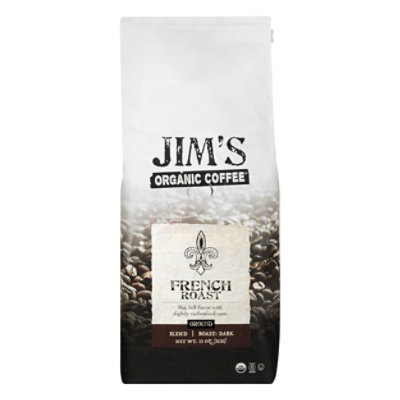 Jims Organic Coffee Coffee Ground Dark Roast French Roast Bag - 11 Oz