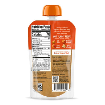 Happy Baby Organics Stage 2 Meals Pears Pumpkin Peaches & Granola Pouch - 4 Oz - Image 2
