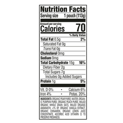 Happy Baby Organics Stage 2 Meals Pears Pumpkin Peaches & Granola Pouch - 4 Oz - Image 3