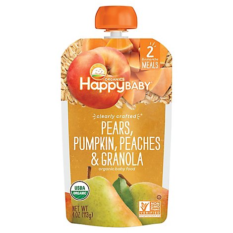 Happy Baby Organics Pears Pumpkin Peaches & Granola - 4 Oz