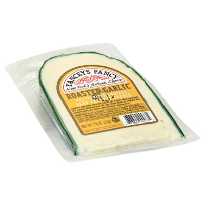 Yanceys Fancy Cheese Aged Cheddar Roasted Garlic Vacuum Packed - 7.6 Oz