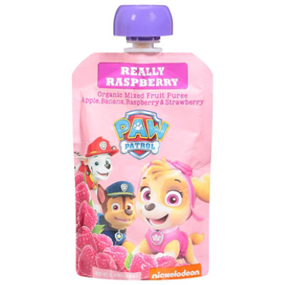 Paw Patrol Mixed Fruit Puree Organic Really Raspberry Pouch - 3.5 Oz