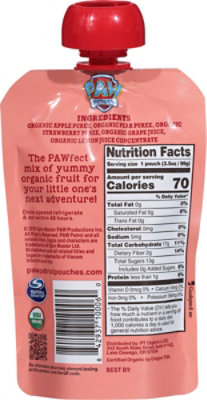 Paw Patrol Mixed Fruit Purée Organic Super Strawberry Snack Pouch - 3.5 Oz - Image 5