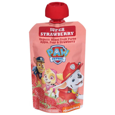Paw Patrol Mixed Fruit Puree Organic Super Strawberry Pouch - 3.5 Oz
