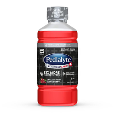 Pedialyte AdvancedCare Plus Electrolyte Solution Ready To Drink Cherry Pomegranate - 33.8 Fl. Oz.