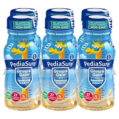 PediaSure Grow & Gain Kids Nutritional Shake Ready To Drink Smores - 6-8 Fl. Oz.
