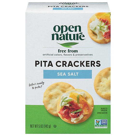 Open Nature Crackers Pita Sea Salt - 5 Oz