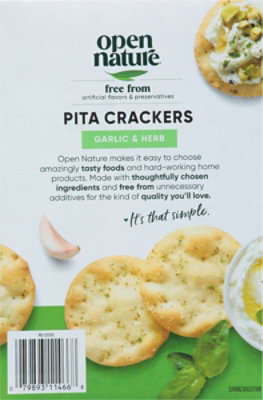 Open Nature Crackers Pita Garlic & Herbs - 5 Oz - Image 6