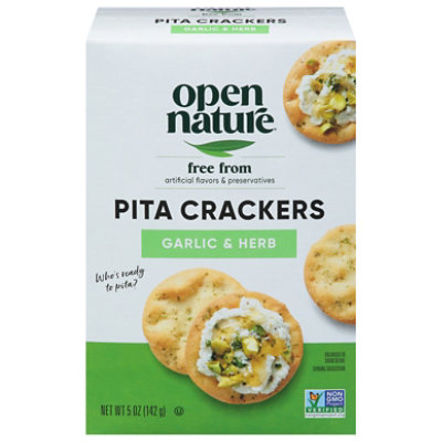 Open Nature Crackers Pita Garlic & Herbs - 5 Oz - Image 1