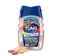 Tums Antacid Tablets Chewable Extra Strength 750 Sugar Free Melon Berry - 80 Count