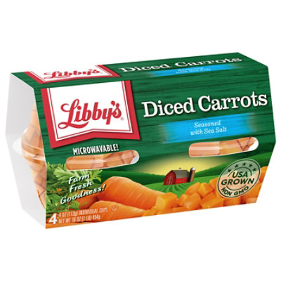 Libby's Diced Carrots Seasoned With Sea Salt Cups - 4-4 Oz