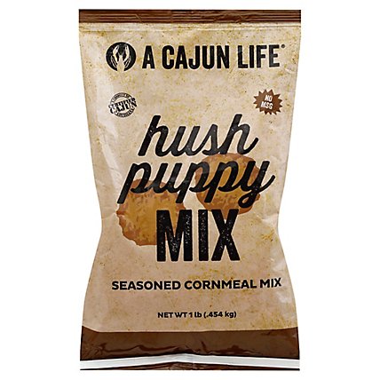 A Cajun Life Cornmeal Mix Seasoned Hush Puppy Bag - 1 Lb - Image 1