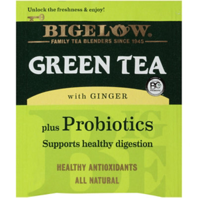 Bigelow Tea Bags Green With Ginger Plus Probiotics 18 Count - 0.90 Oz - Image 6