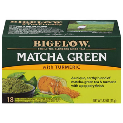 Bigelow Tea Bags Green Matcha With Turmeric 18 Count - 0.82 Oz - Image 1