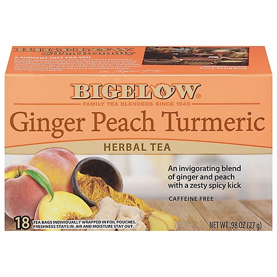 Bigelow Tea Ginger Peach Turmeric Bags 18 Count - 0.98 Oz