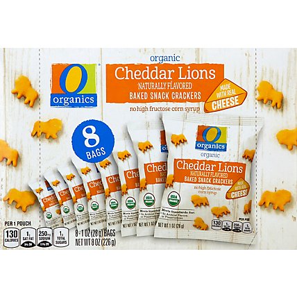 O Organics Organic Snack Crackers Baked Cheddar Lions Box - 8-1 Oz - Image 2