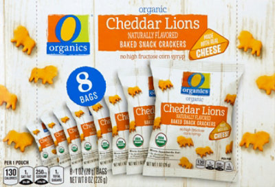 O Organics Organic Snack Crackers Baked Cheddar Lions Box - 8-1 Oz - Image 2