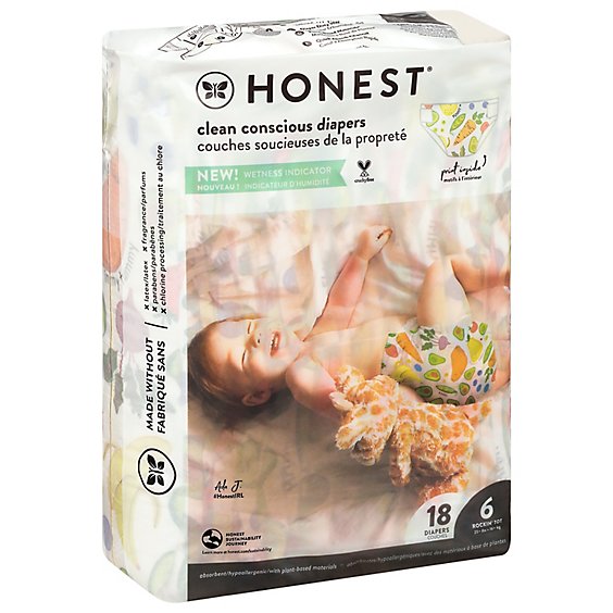 Honest Diapers Sz6 Panda - 18 Count