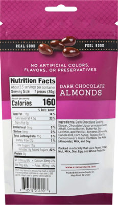 Creative Snacks Dark Chocolate Almond Snack Bag - 3.5 Oz - Image 6