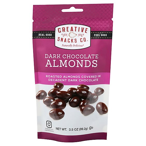 Creative Snacks Dark Chocolate Almond Snack Bag - 3.5 Oz