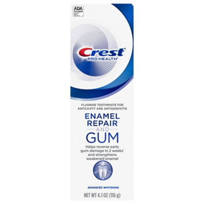 Crest Pro Health Toothpaste Gum & Enamel Repair Advanced Whitening - 4.1 Oz