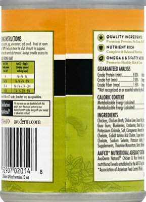 AvoDerm Natural Dog Food Chicken & Rice Formula Can - 13 Oz - Image 3